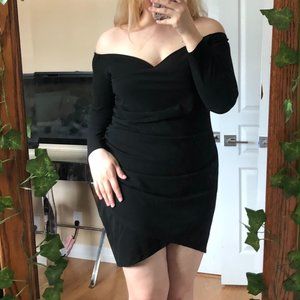 Black Long Sleeve Off-Shoulder Dress